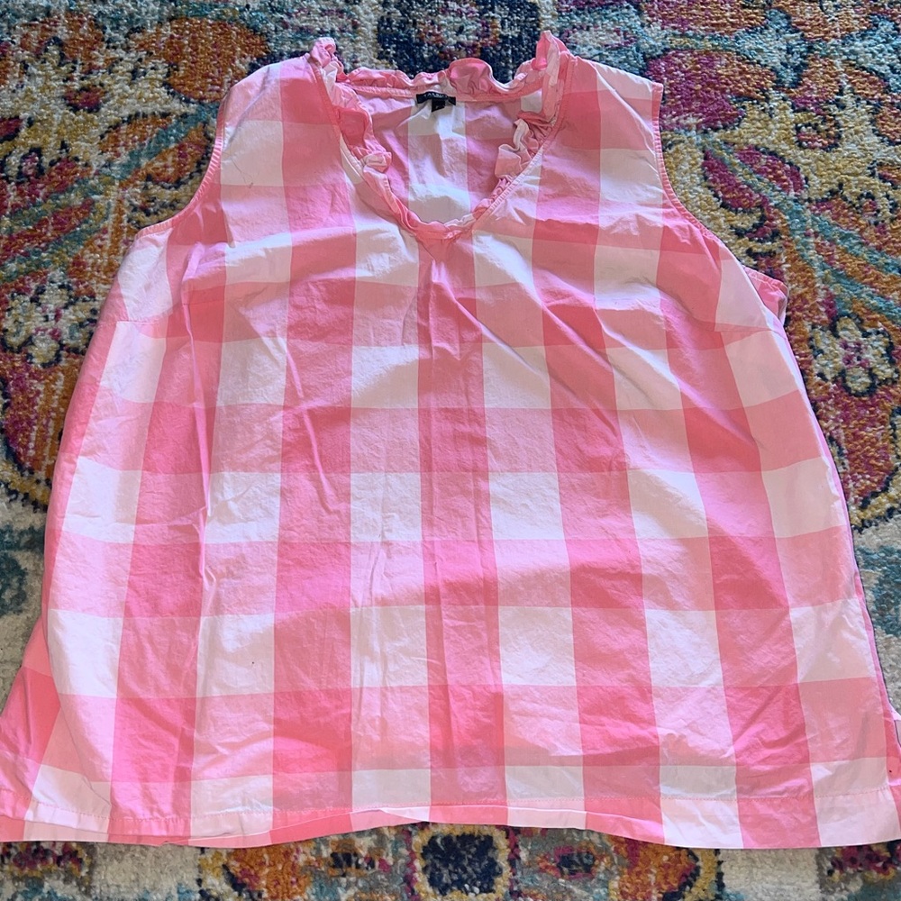 Talbots Pink and White Checkered Sleeveless Top